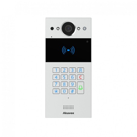 R20K-Silver-On-Wall-V3.0 SIP videofono 2MP PIN RFID MIFARE NFC SIP RS485 Wiegand IP65 PoE Akuvox