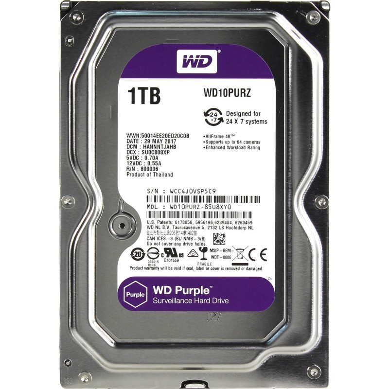 HDD WD10PURZ 1TB 5400rpm 64MB Purple