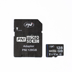 MicroSD PNI 128GB mälukaart, SD adapter, Class 10, 80 Mb/s, V30