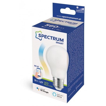 Светодиодная лампа Spectrum, E27, WIFI 2,4 ГГц, 5 Вт, 560 лм, с регулируемой яркостью, 2700–6900 К